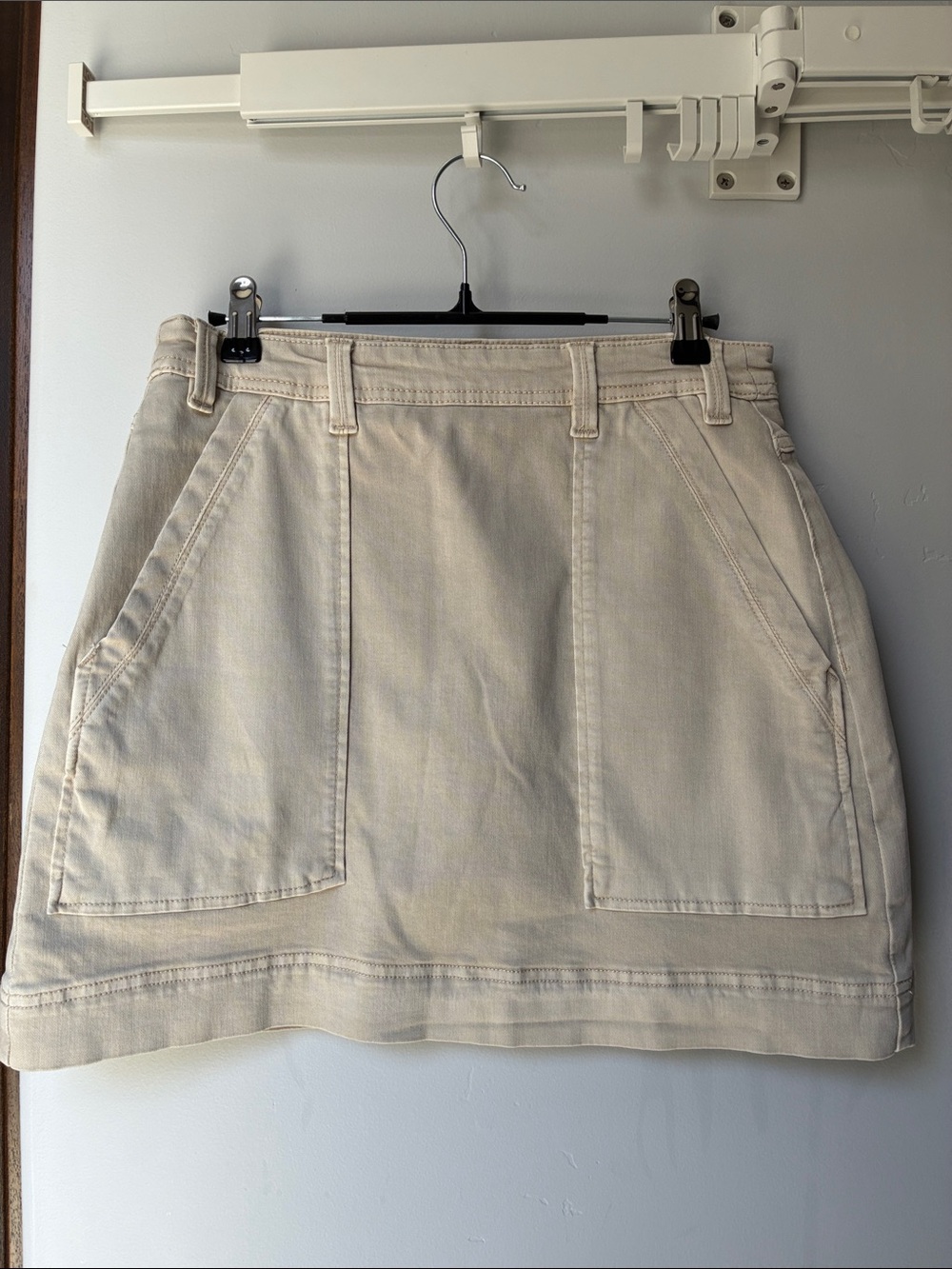 Tribal Cream Utility Mini Skirt with Front Pockets